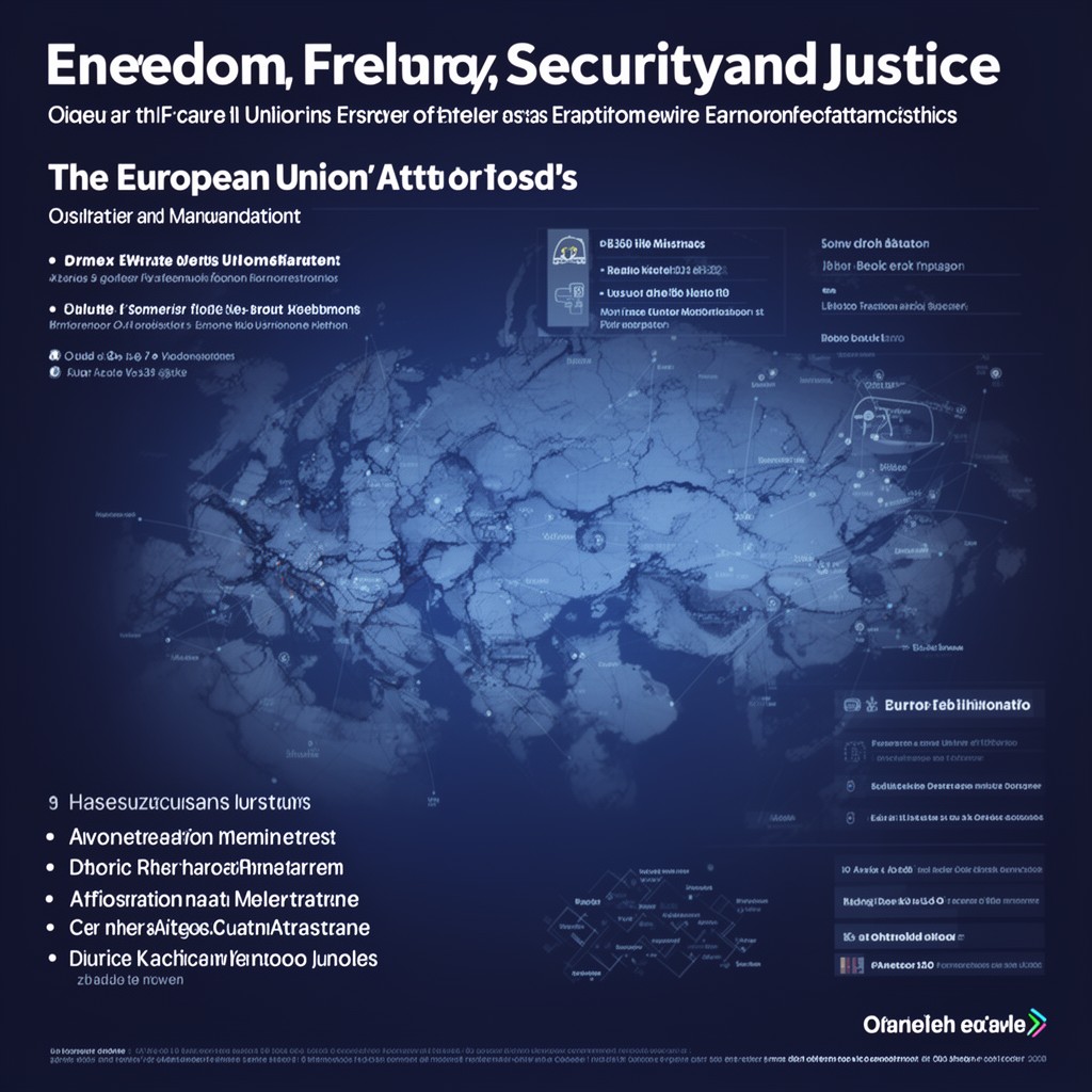 AI-generated illustration of European Union area of freedom, security and justice