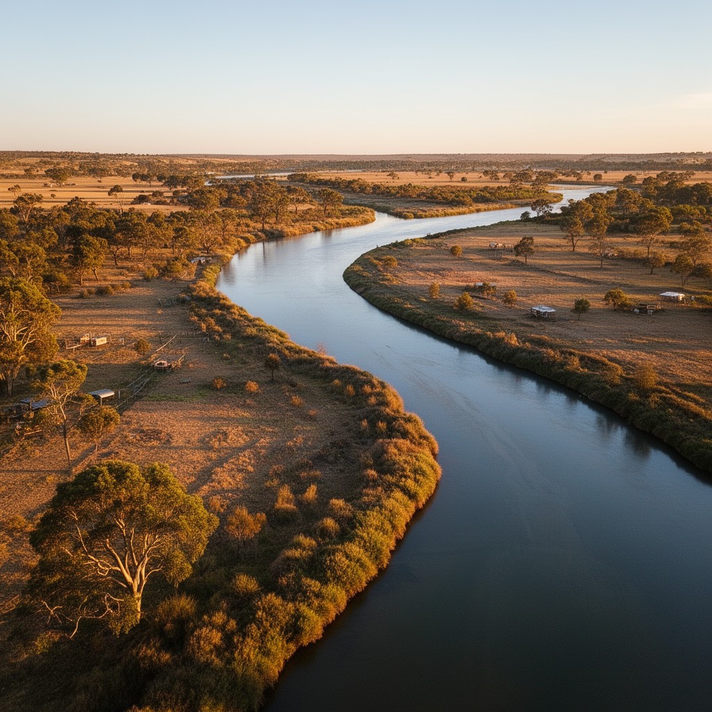 AI-generated illustration of Murray River (part)