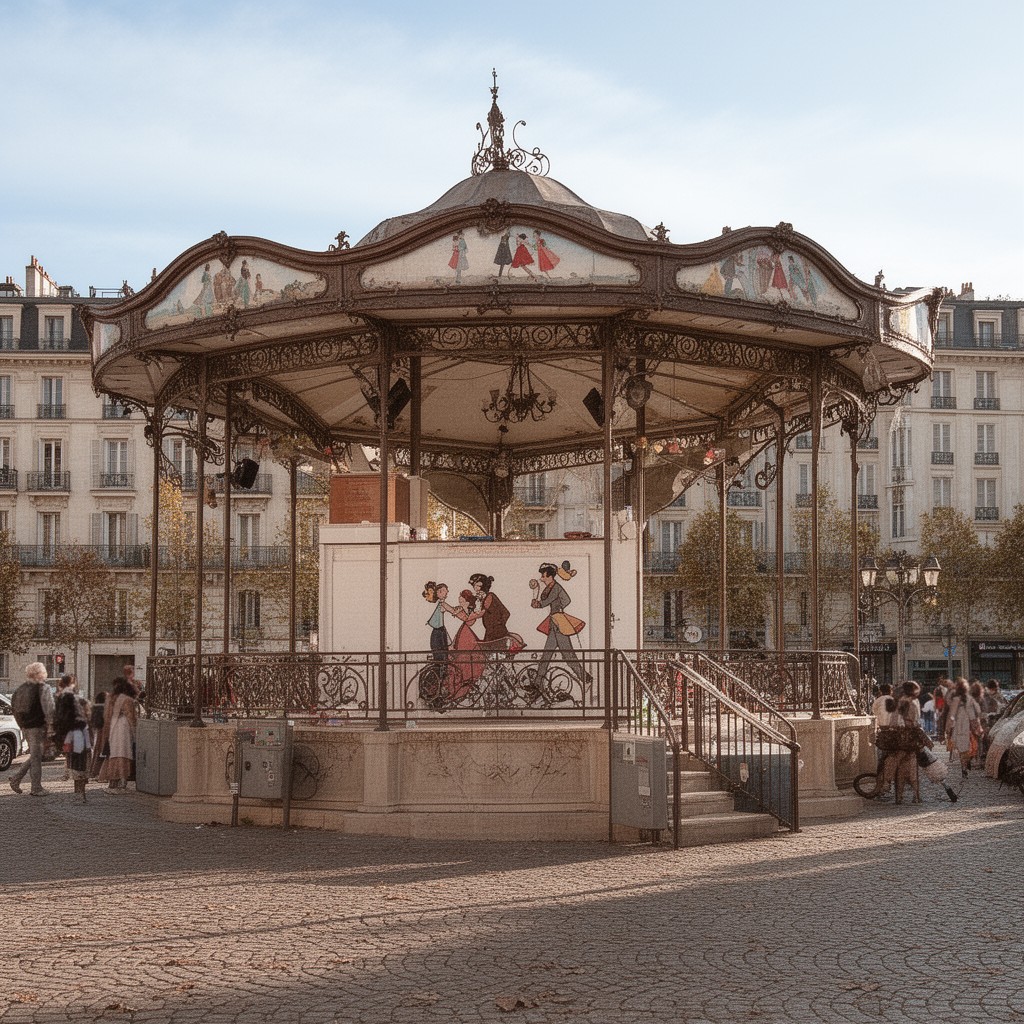 AI-generated illustration of Kiosque Peynet