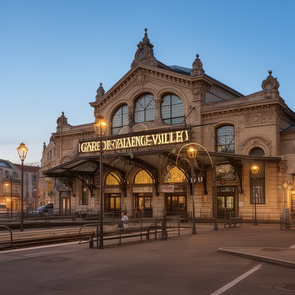 AI-generated illustration of Gare de Valence-Ville