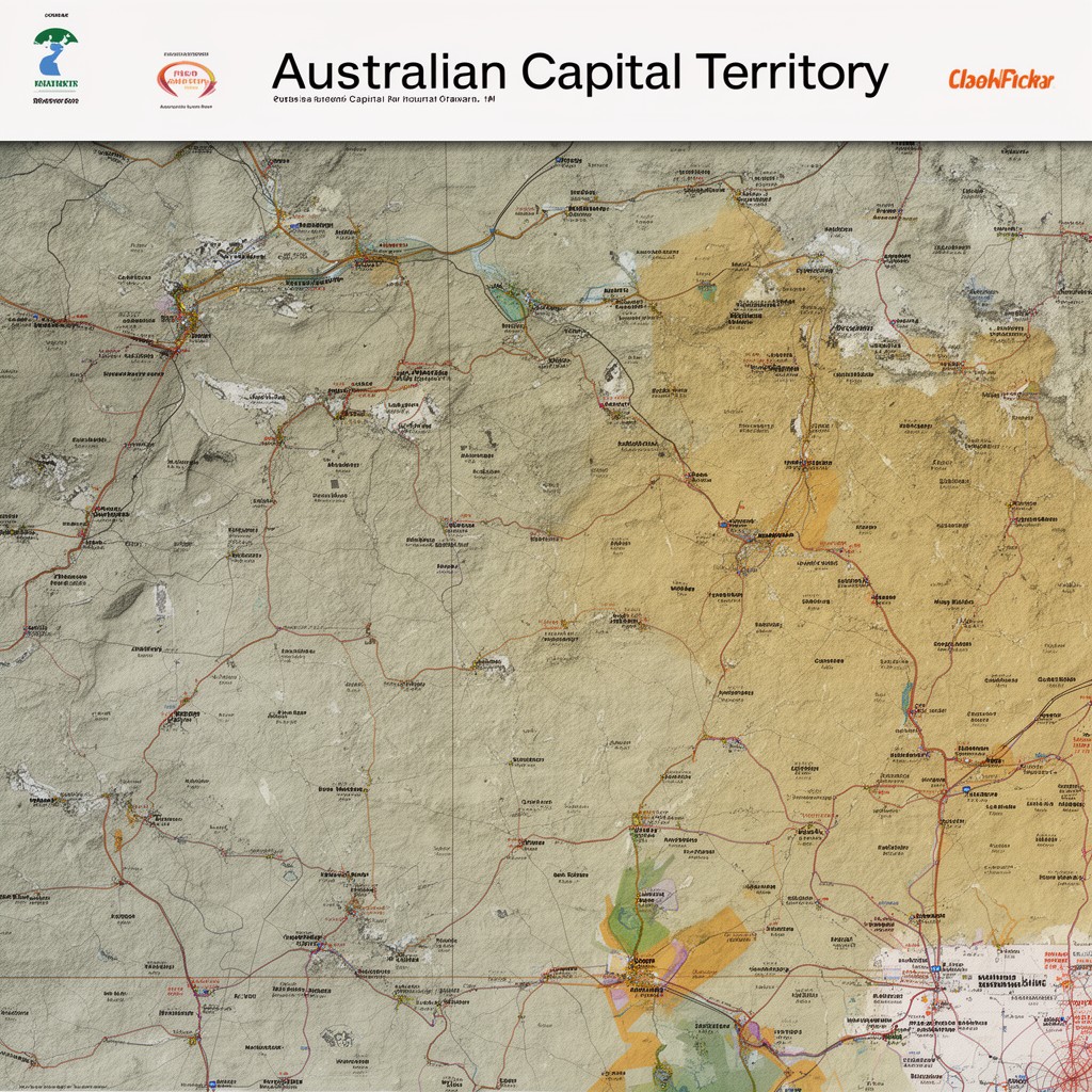 AI-generated illustration of Australian Capital Territory (enclaved within) (geographical context)