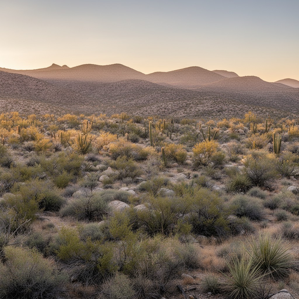 AI-generated illustration of Sonoran–Mojave transition zone