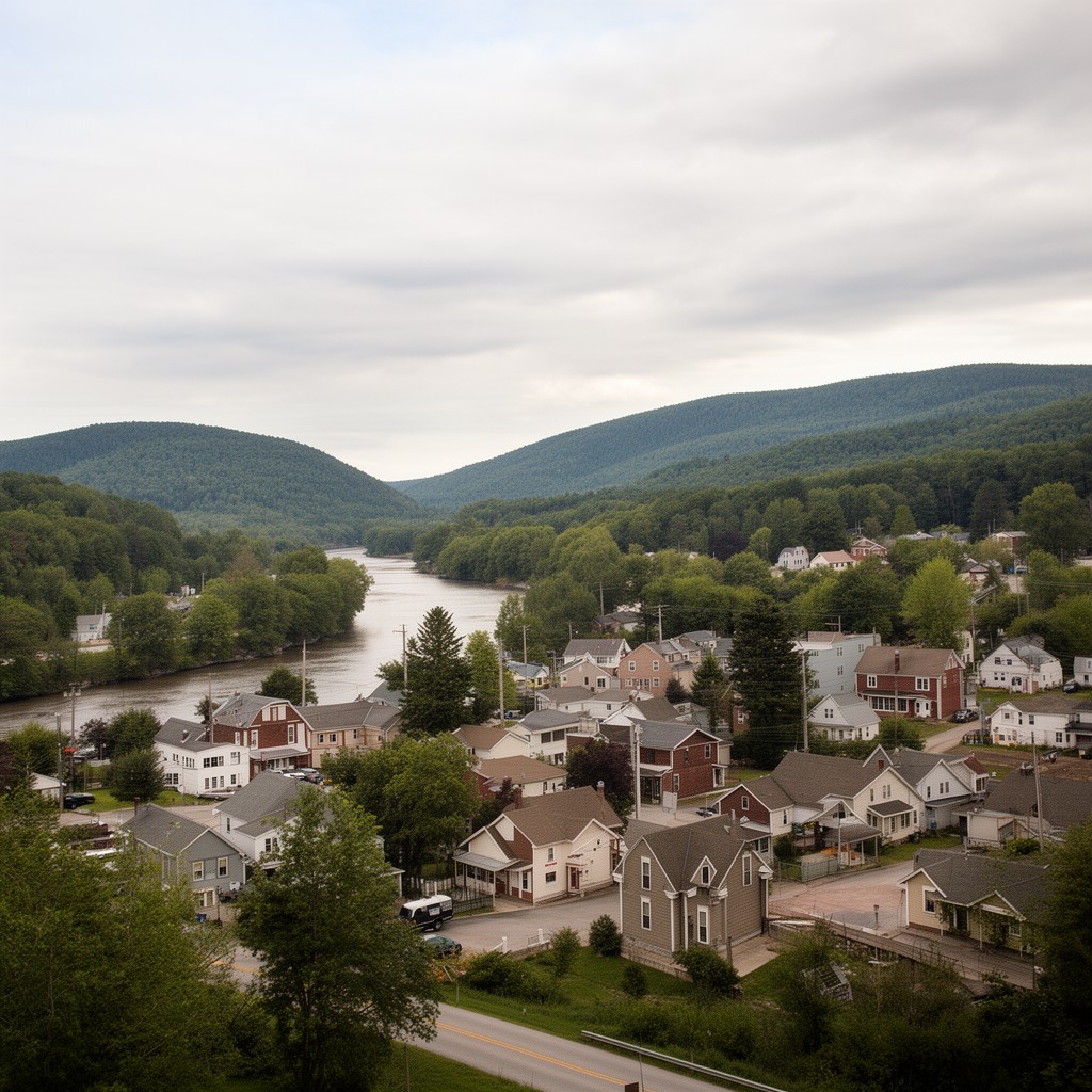 AI-generated illustration of Dixfield, Maine