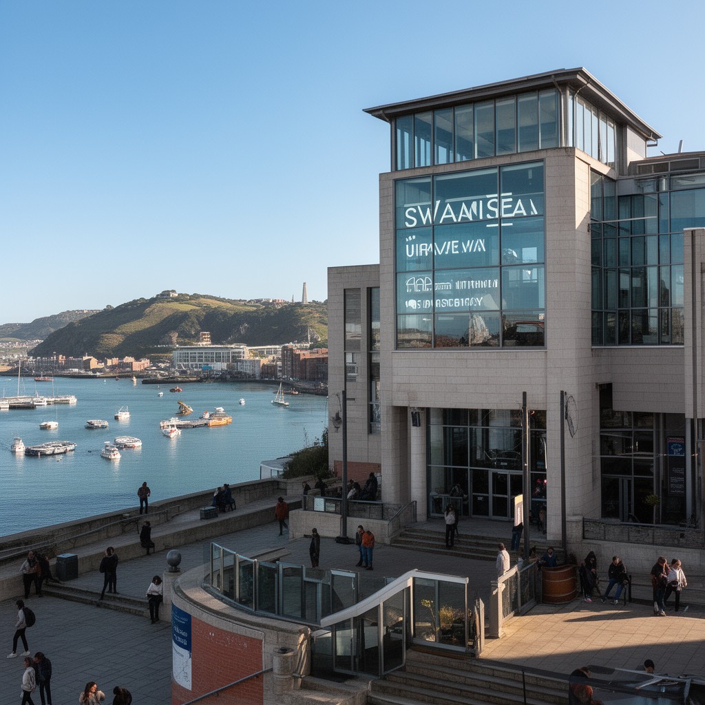 AI-generated illustration of Swansea University