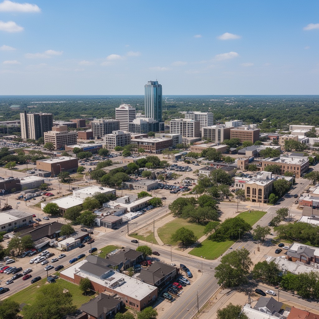 AI-generated illustration of Sherman, Texas metropolitan area