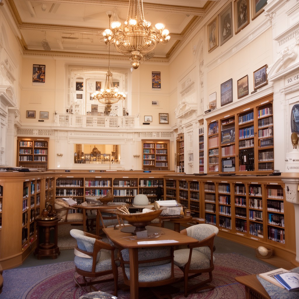 AI-generated illustration of Nimitz Library at the U.S. Naval Academy