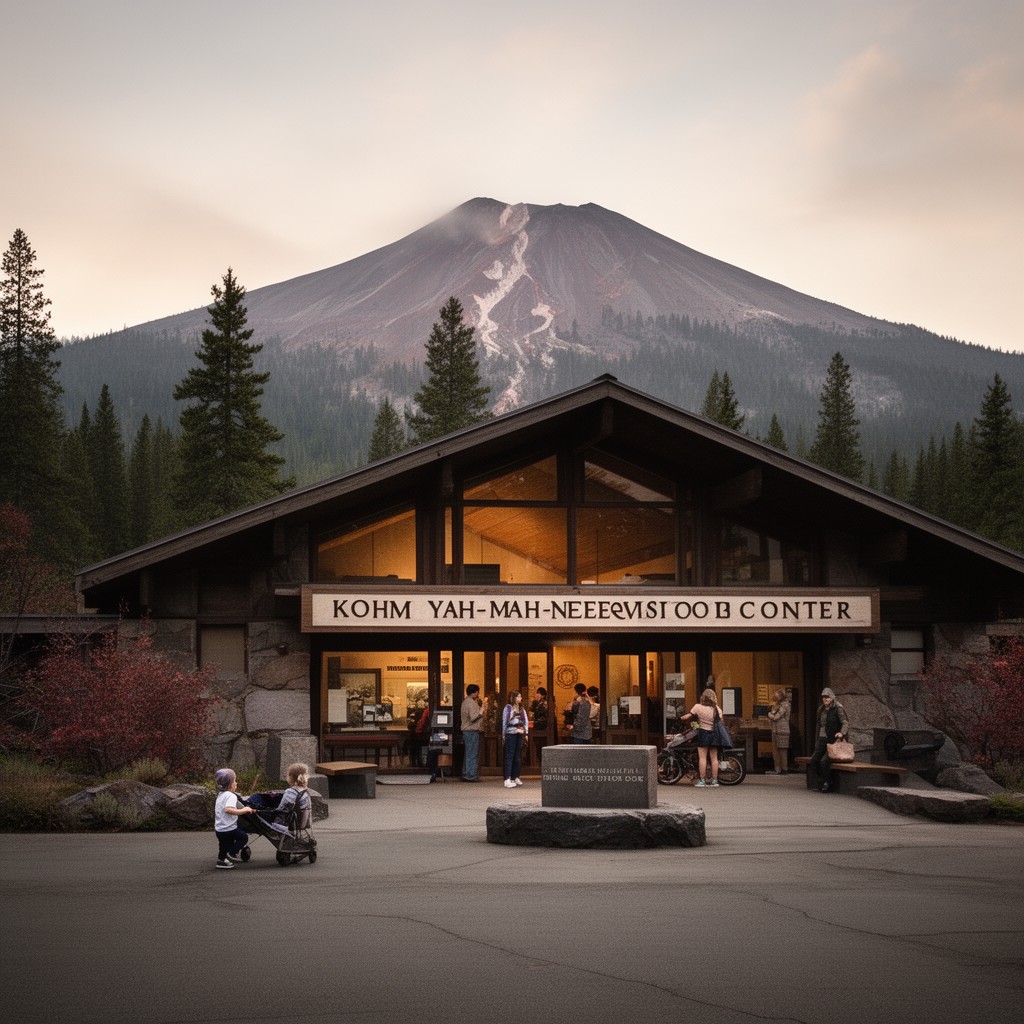 AI-generated illustration of Kohm Yah-mah-nee Visitor Center