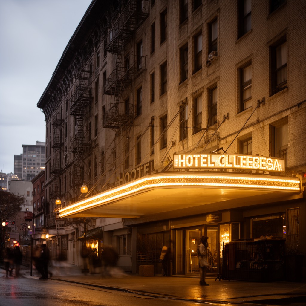 AI-generated illustration of Hotel Chelsea