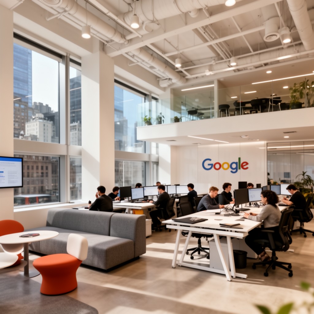 AI-generated illustration of Google New York headquarters