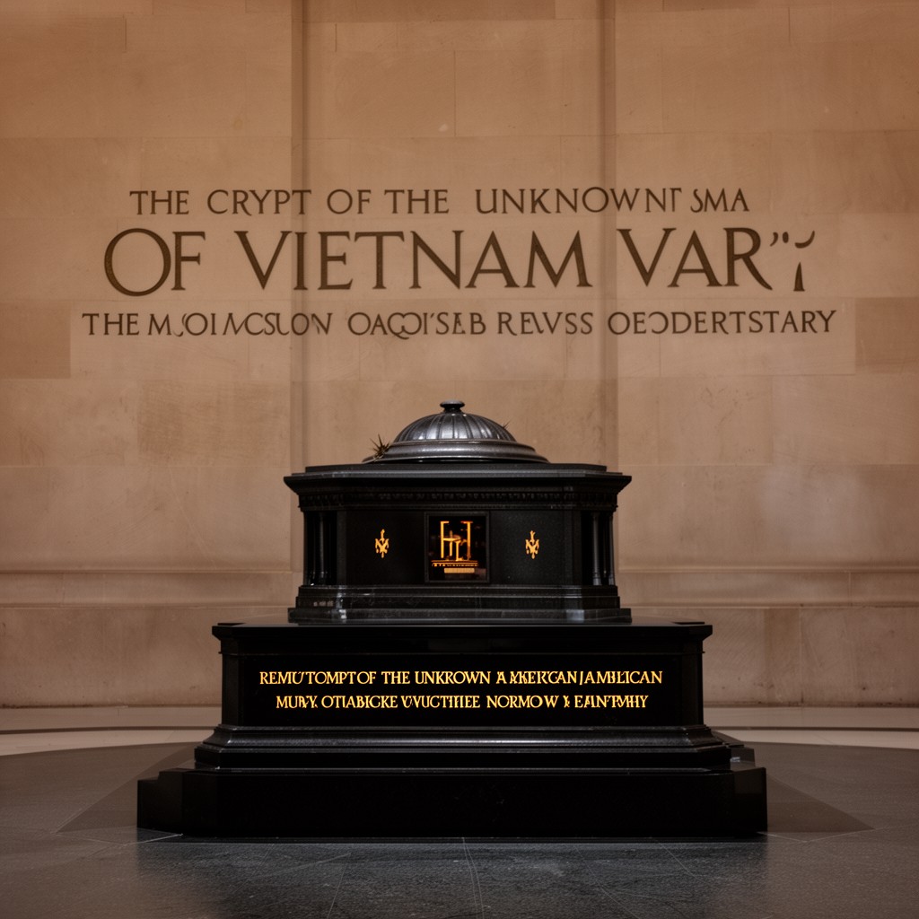 AI-generated illustration of Crypt of the Unknown from the Vietnam War