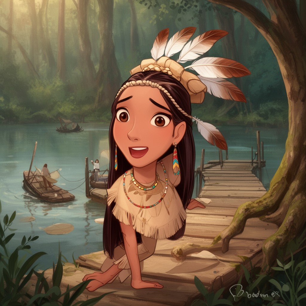 AI-generated illustration of Pocahontas