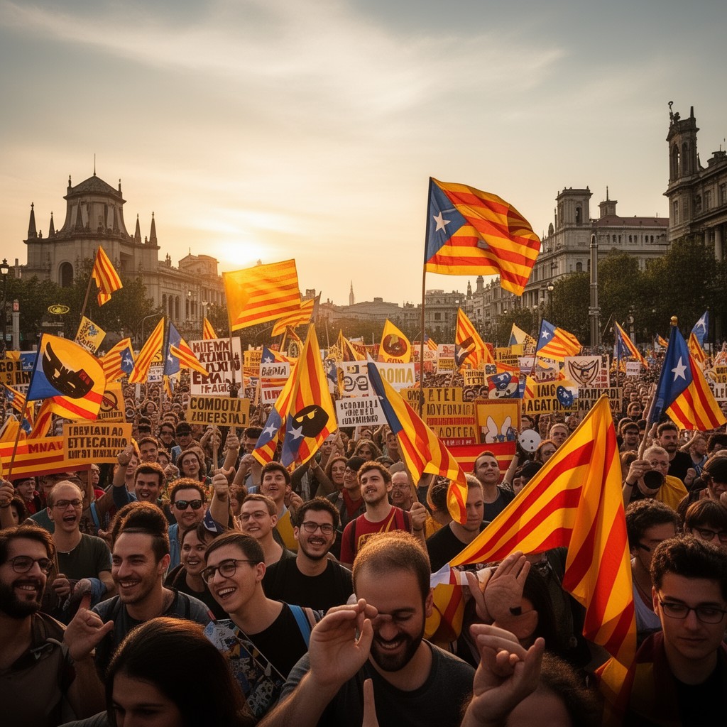 AI-generated illustration of Catalan independence movement