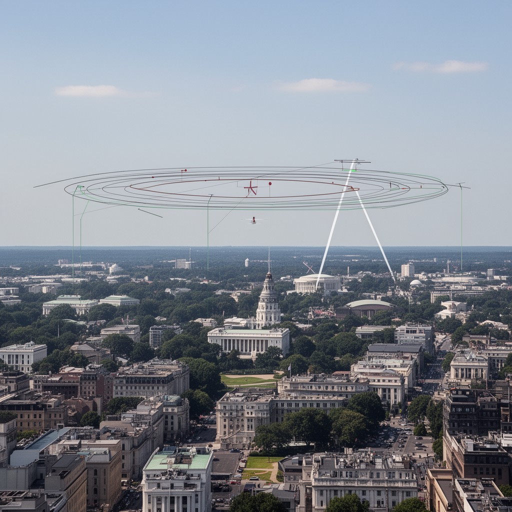 AI-generated illustration of Washington DC Special Flight Rules Area