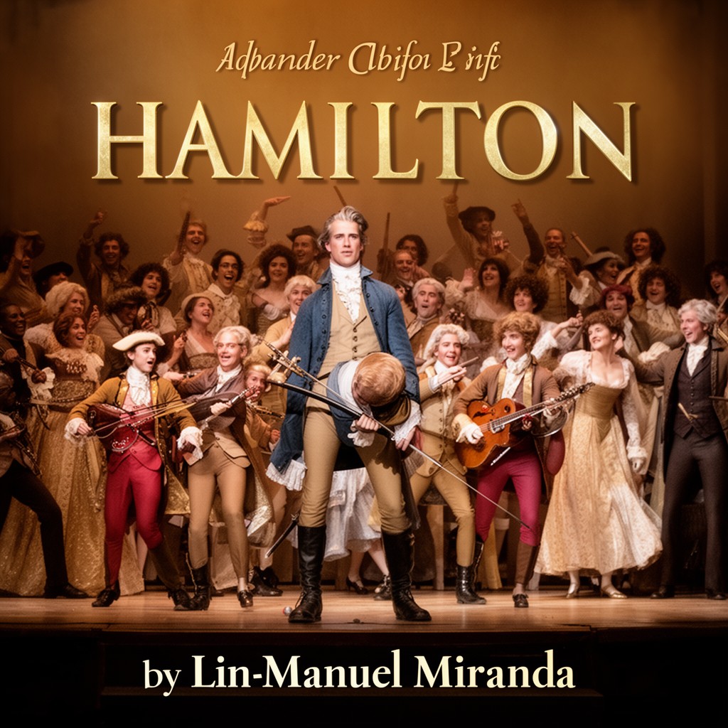AI-generated illustration of musical "Hamilton" by Lin-Manuel Miranda