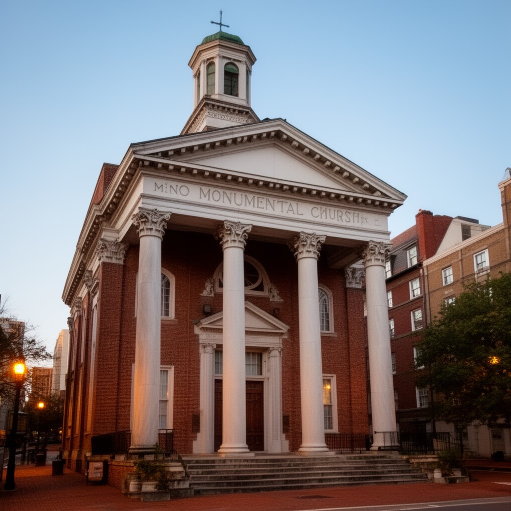 AI-generated illustration of Monumental Church (Richmond, Virginia)