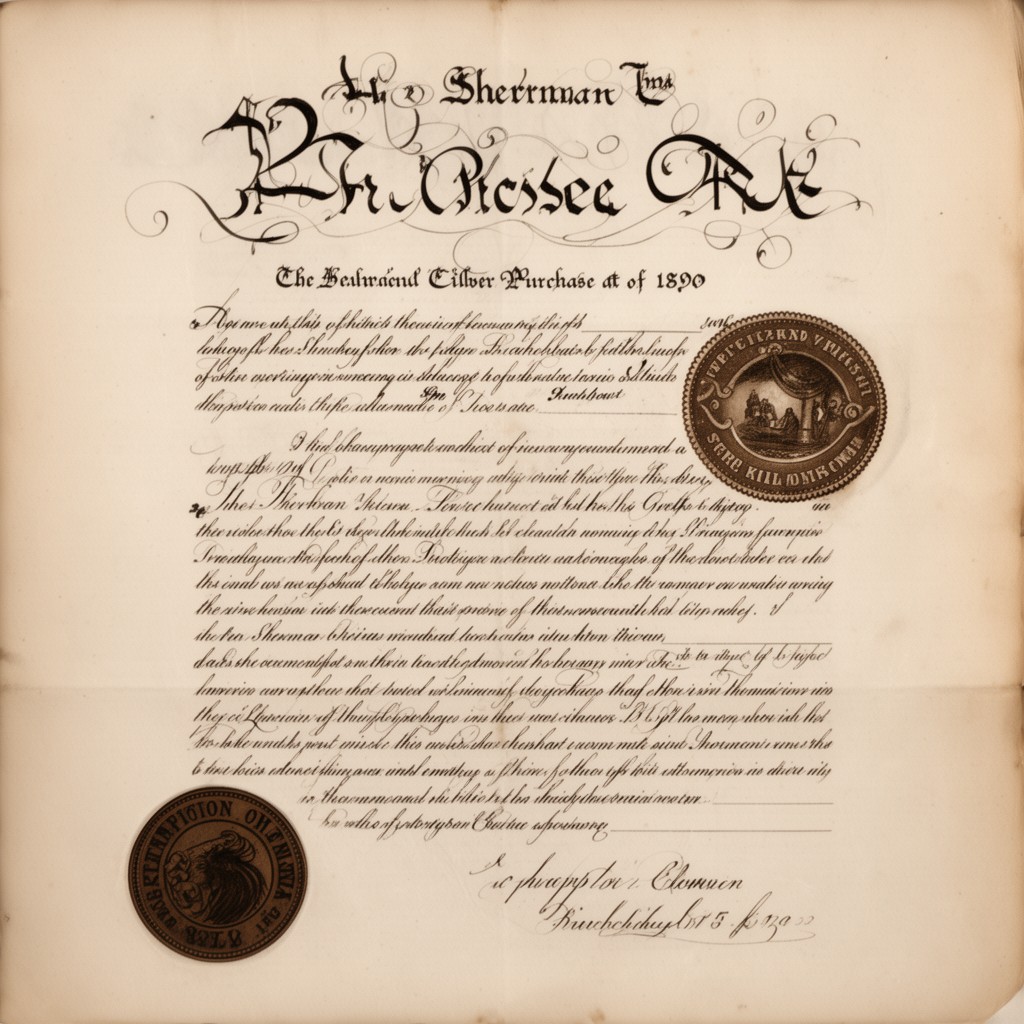 AI-generated illustration of the Sherman Silver Purchase Act of 1890