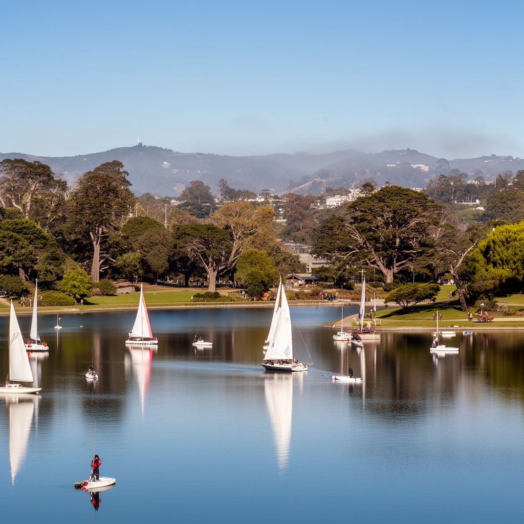 AI-generated illustration of Spreckels Lake