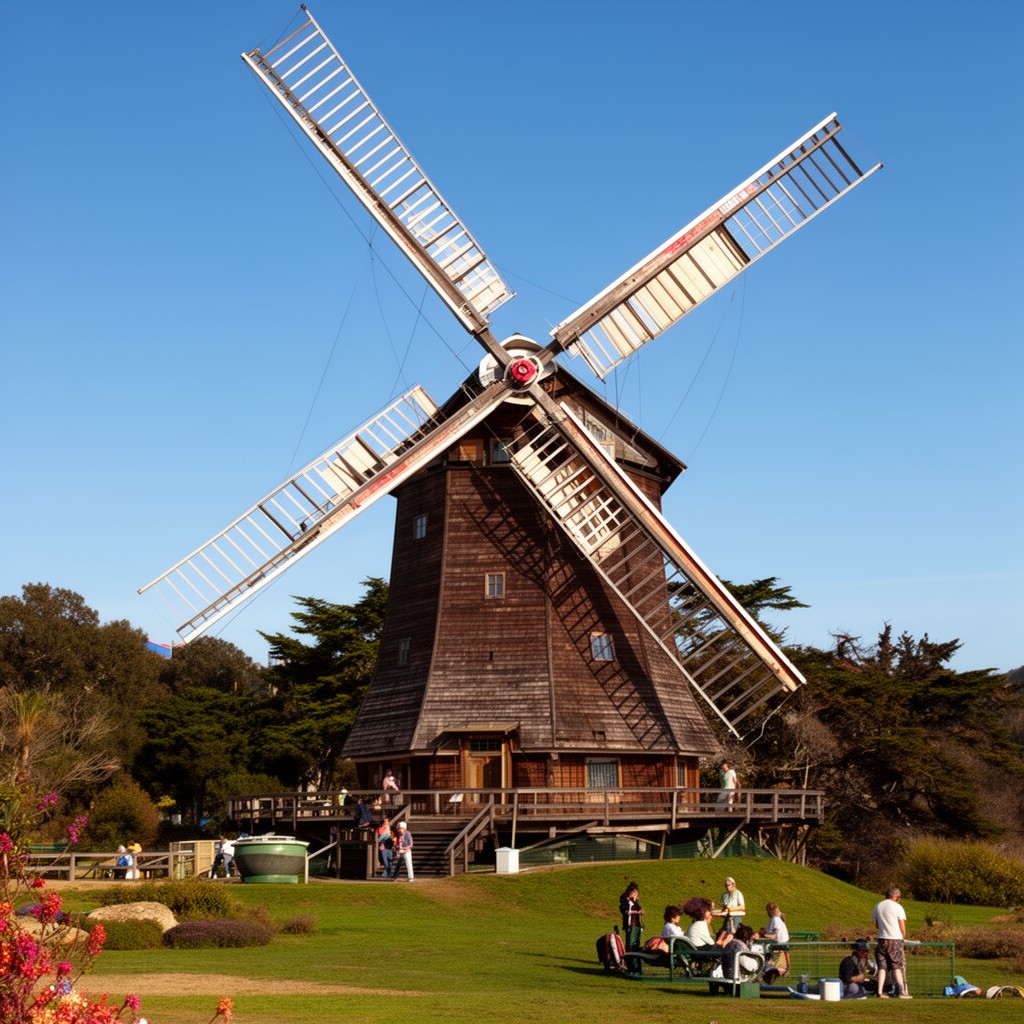 AI-generated illustration of Dutch Windmill
