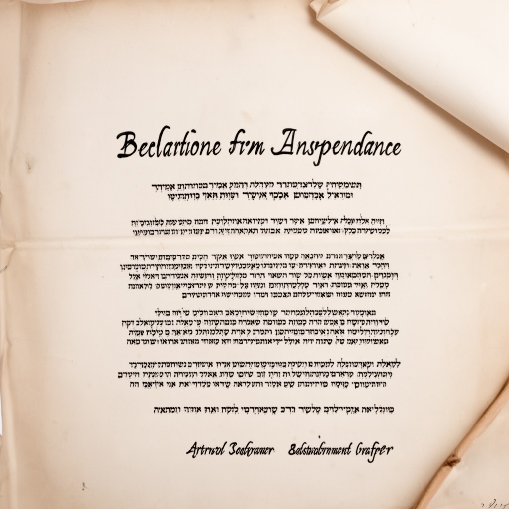 AI-generated illustration of Israeli Declaration of Independence