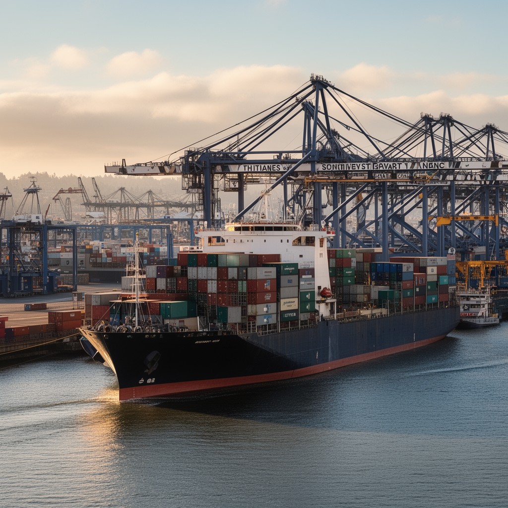 AI-generated illustration of Northwest Seaport Alliance