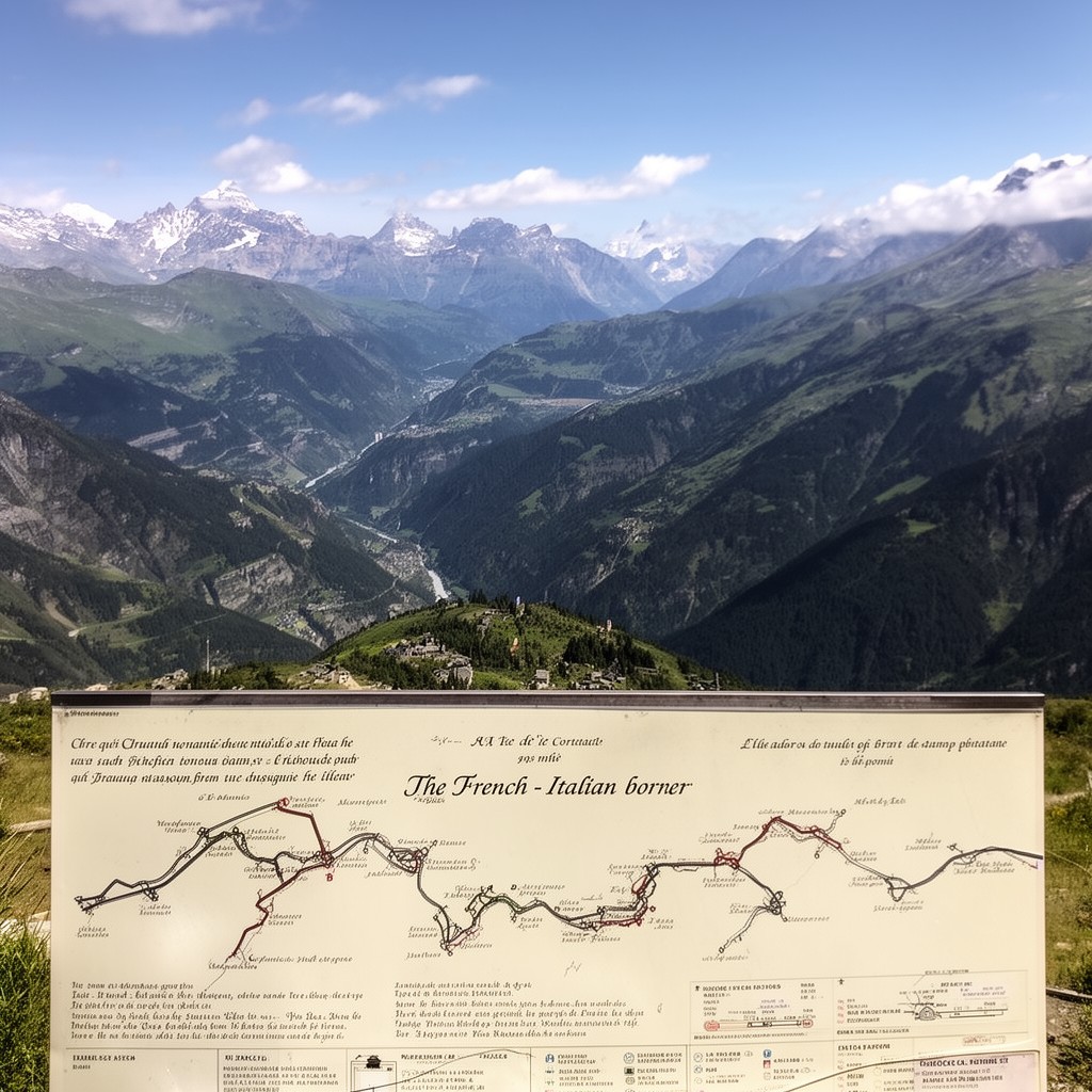 AI-generated illustration of French–Italian border