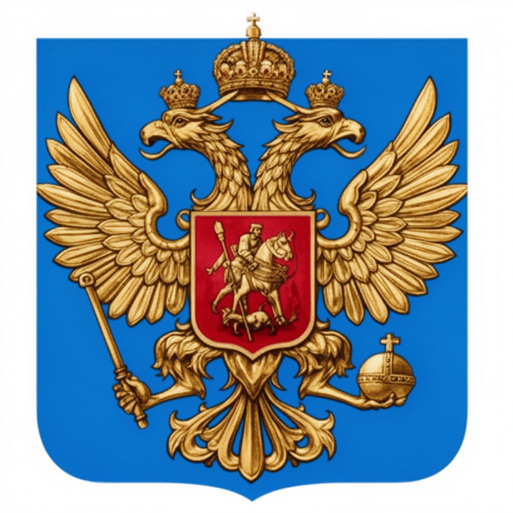 AI-generated illustration of Lesser coat of arms of the Russian Empire