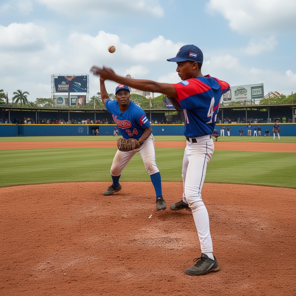 AI-generated illustration of Serie Nacional de Béisbol