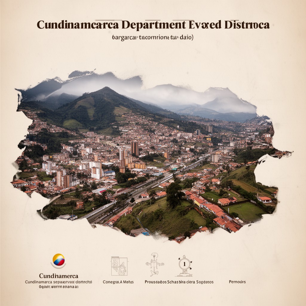 AI-generated illustration of Cundinamarca Department (de facto, though separate district)