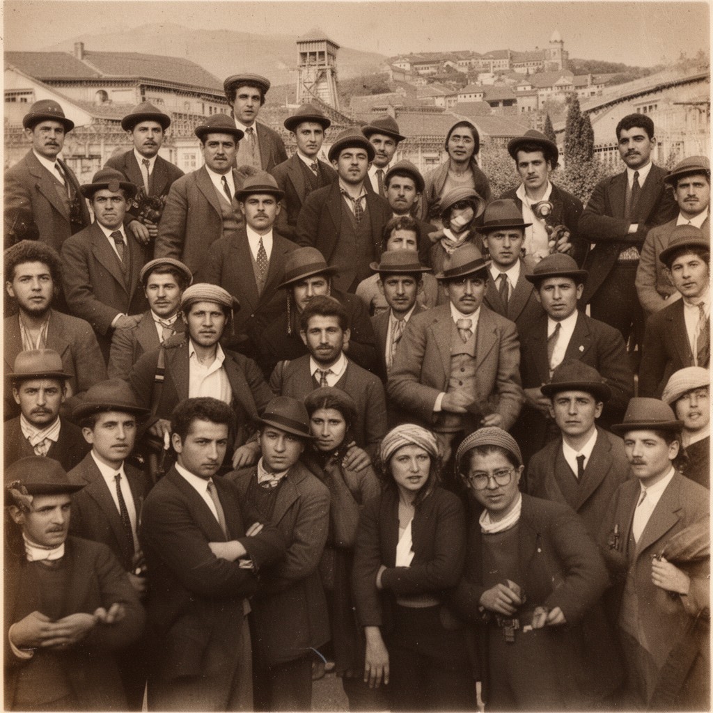 AI-generated illustration of Hungarian Jews