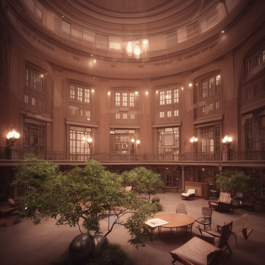 AI-generated illustration of Office of the President of Harvard University