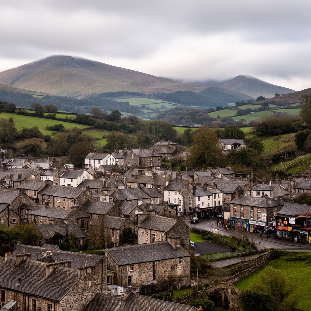 AI-generated illustration of Dolgellau