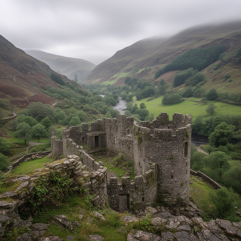 AI-generated illustration of Dolwyddelan Castle