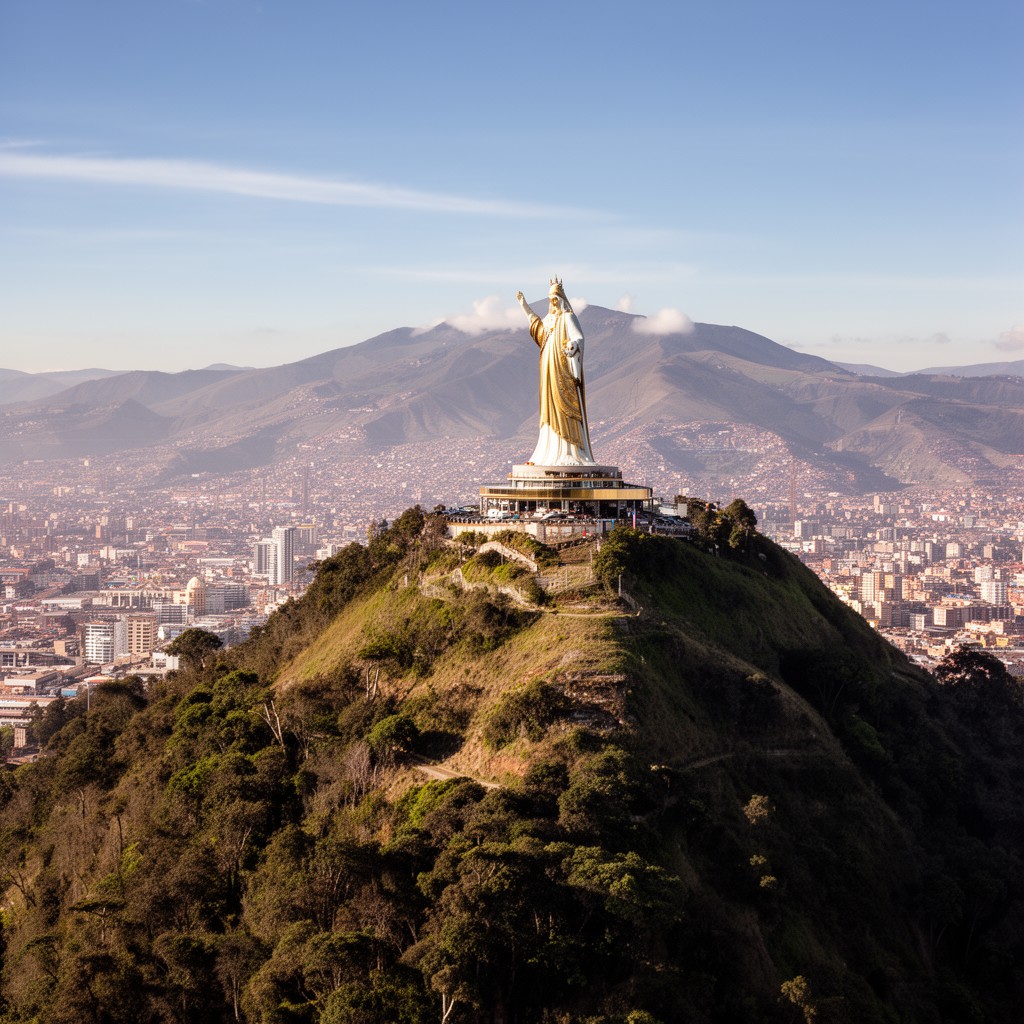 AI-generated illustration of El Panecillo hill