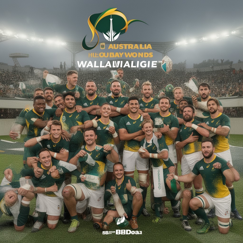 AI-generated illustration of Australia national rugby union team