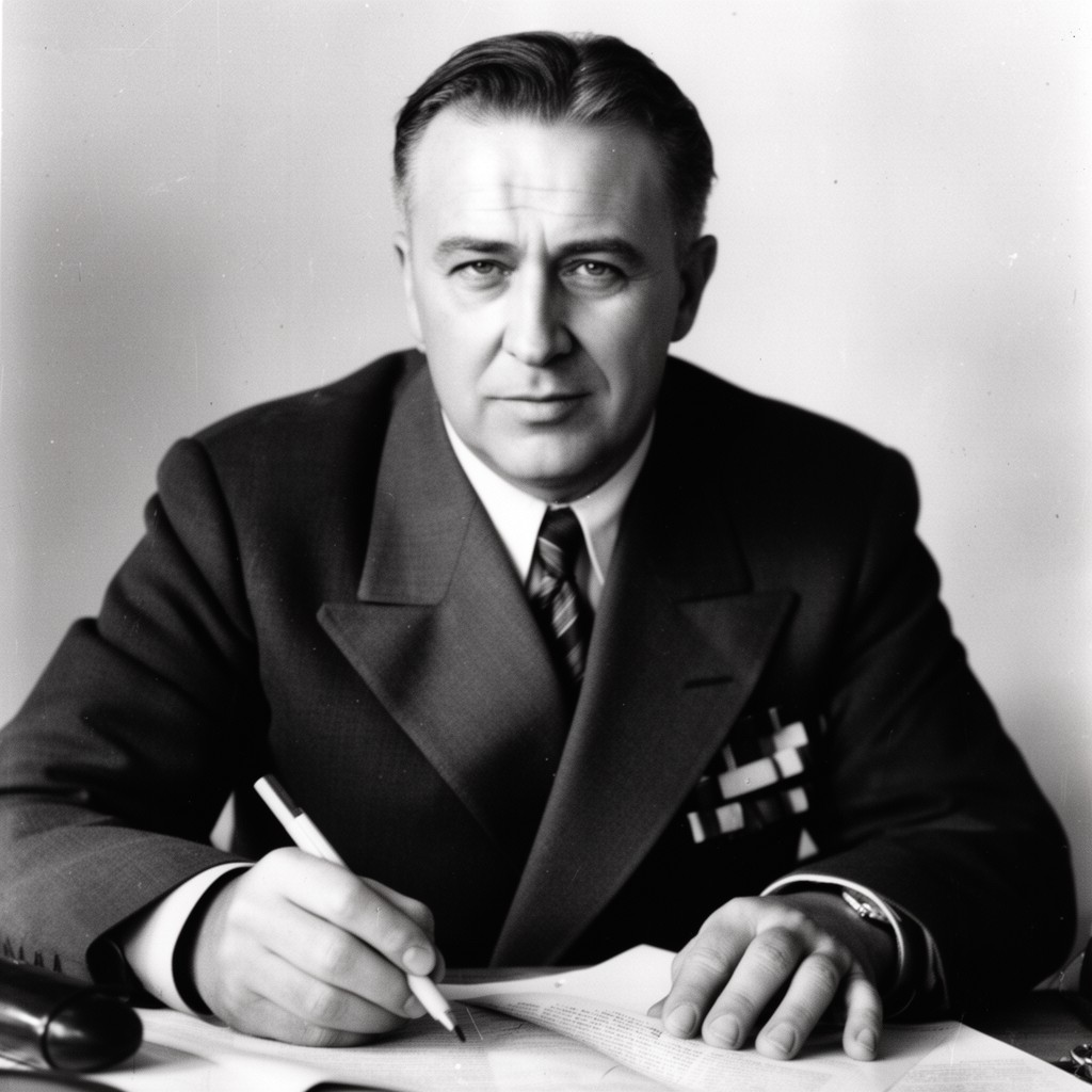 AI-generated illustration of Nikolai Bulganin