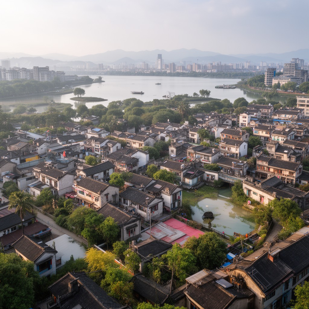 AI-generated illustration of Qingpu District