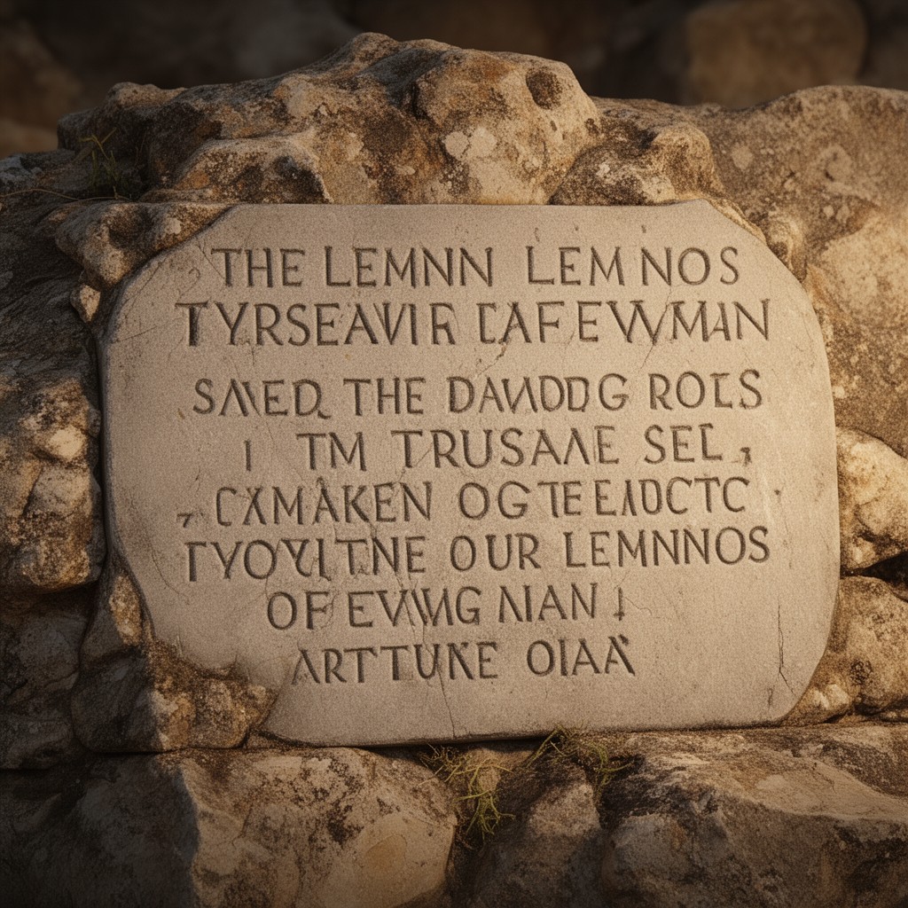 AI-generated illustration of Lemnian language