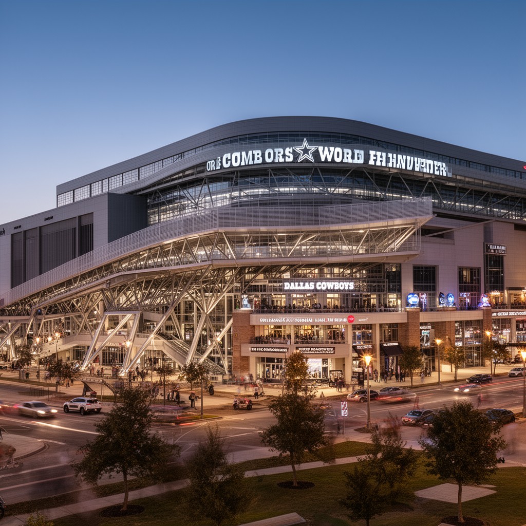 AI-generated illustration of Dallas Cowboys World Headquarters at The Star