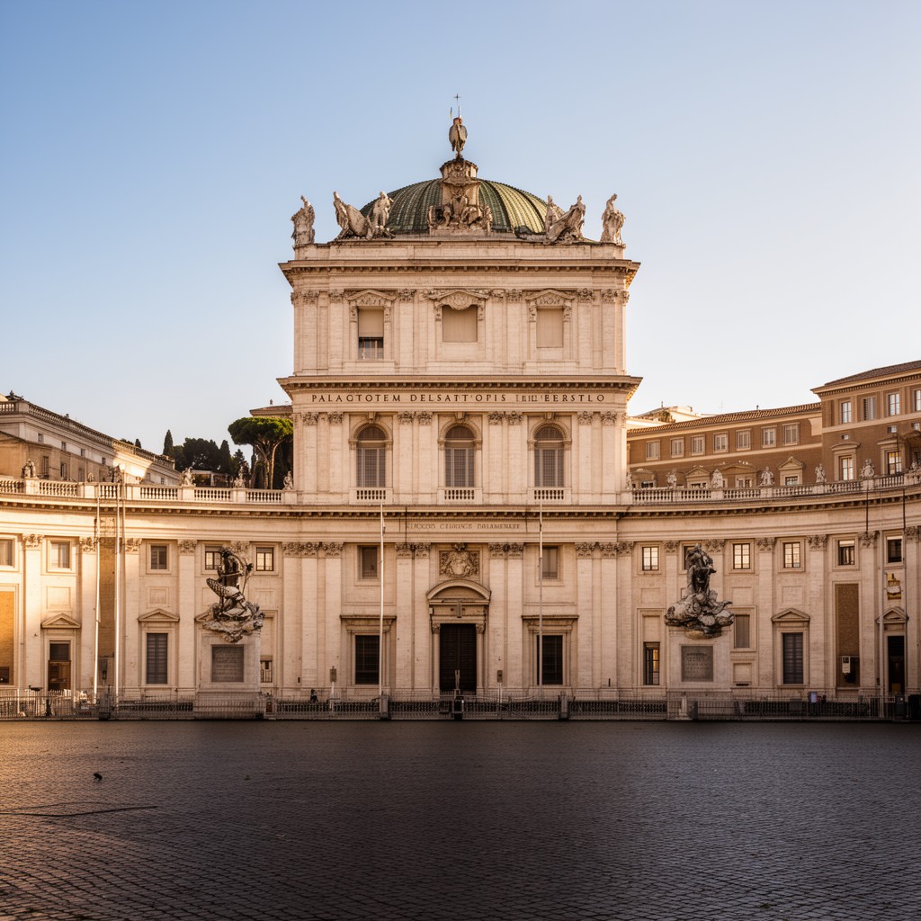 AI-generated illustration of Palazzo del Sant’Uffizio, Vatican City