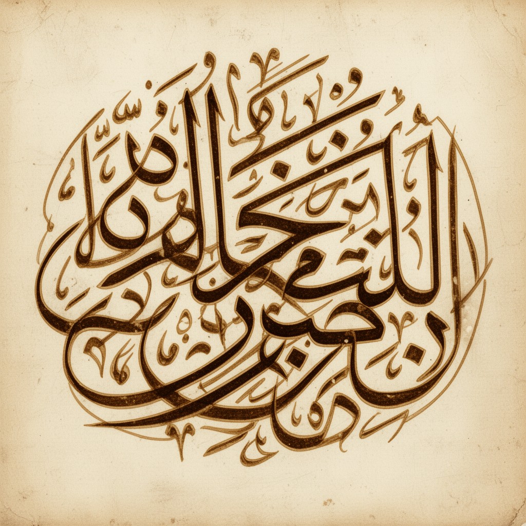 AI-generated illustration of Muhaqqaq script