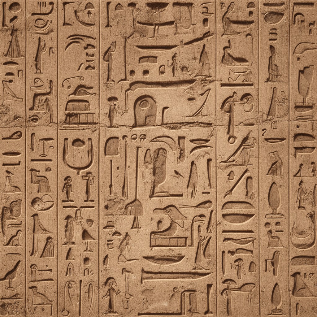 AI-generated illustration of Egyptian hieroglyphs
