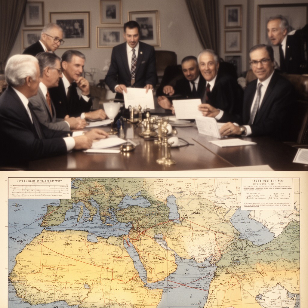 AI-generated illustration of Middle East shuttle diplomacy