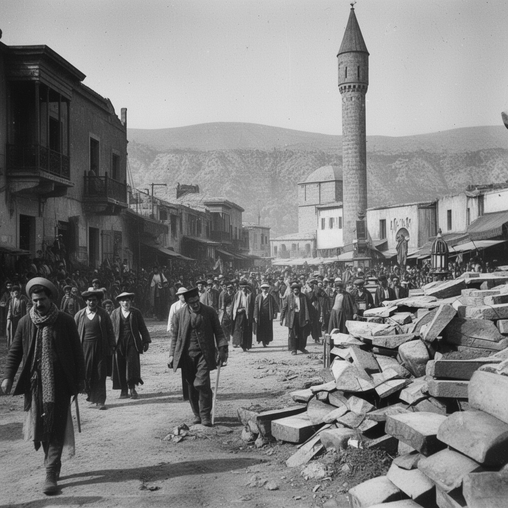 AI-generated illustration of Assyrian genocide