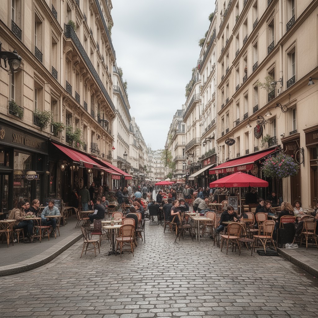 AI-generated illustration of Boulevard Saint‑Germain