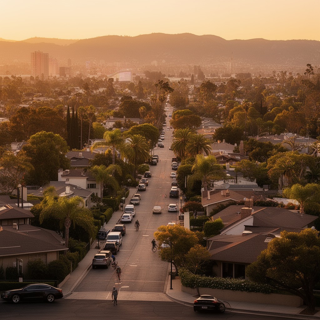 AI-generated illustration of Encino, Los Angeles, California, United States