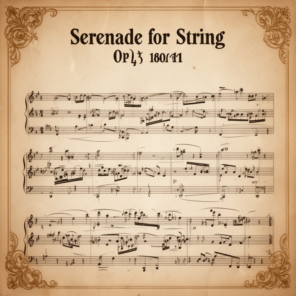 AI-generated illustration of Serenade for Strings in C major, Op. 48