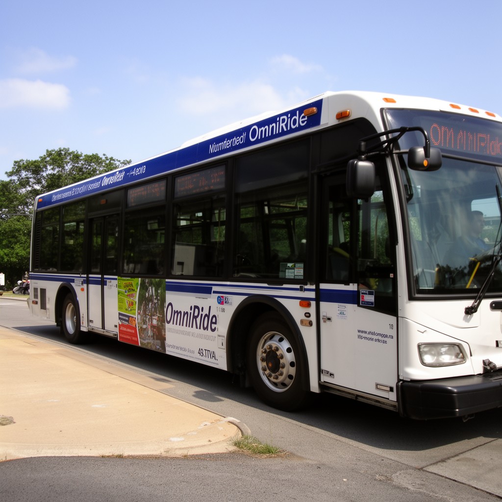 AI-generated illustration of OmniRide bus service