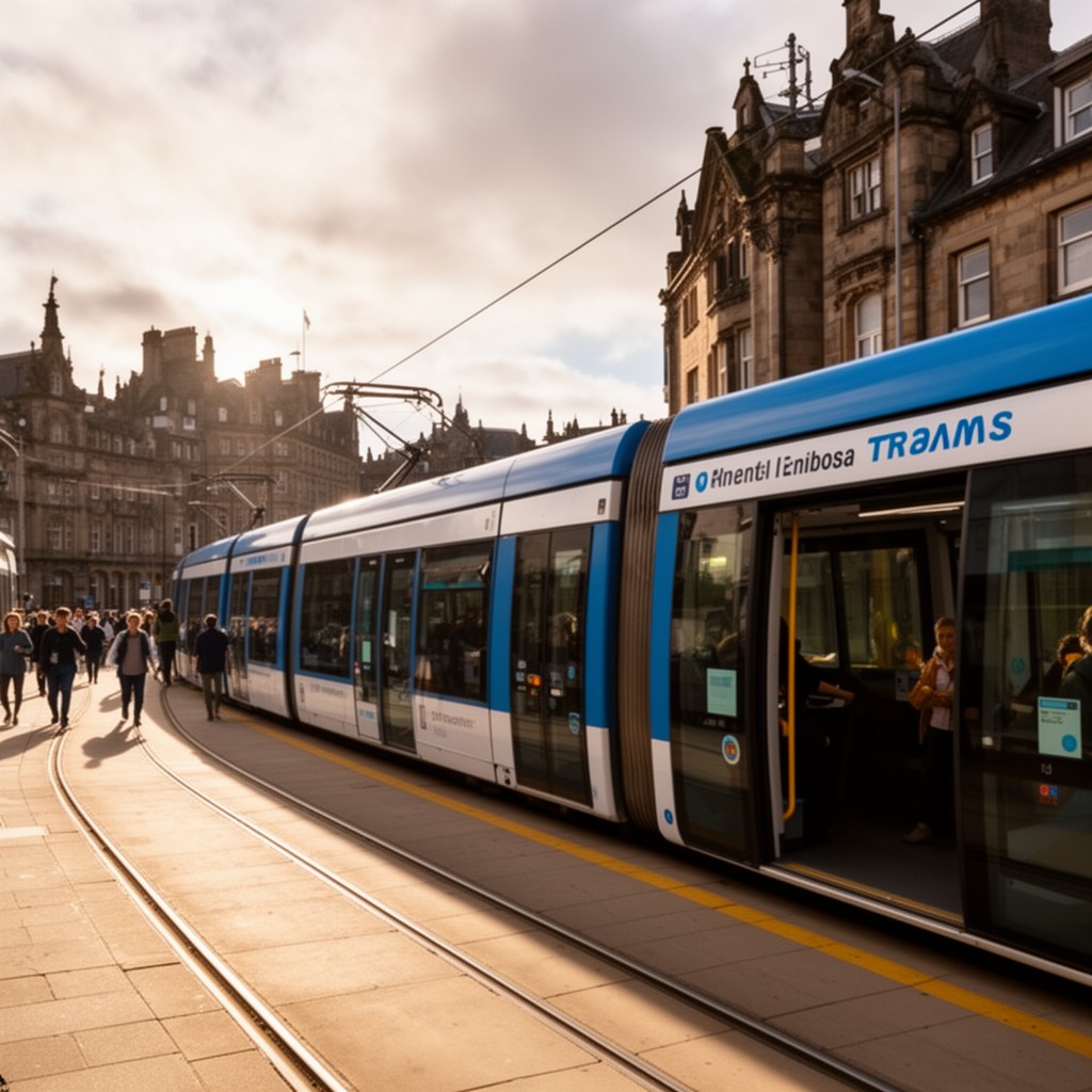 AI-generated illustration of Edinburgh Trams