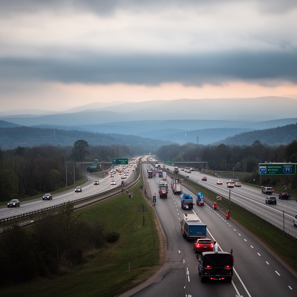 AI-generated illustration of Interstate 77