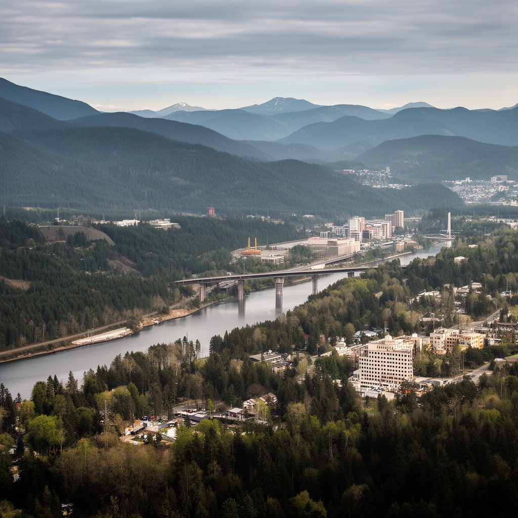 AI-generated illustration of Cowlitz County, Washington